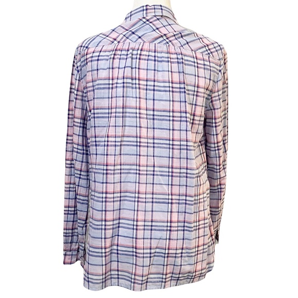 J. Crew Purple & Blue Plaid Pullover Top - Picture 6 of 10